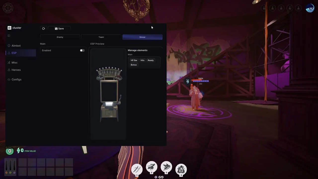 Cluster Deadlock feature preview for aim and visual information